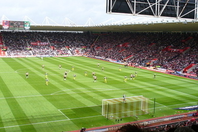 Blick in das St. Mary Stadium des FC Southampton. Bald schon die Heimat von Patrick Herrmann?
